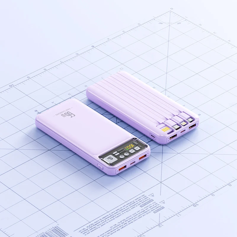 Powerbank mit integriertem Kabelsystem und digitaler Ladeanzeige Skanto