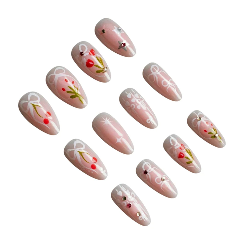 Kreative Florale Acryl-Nagelkunst