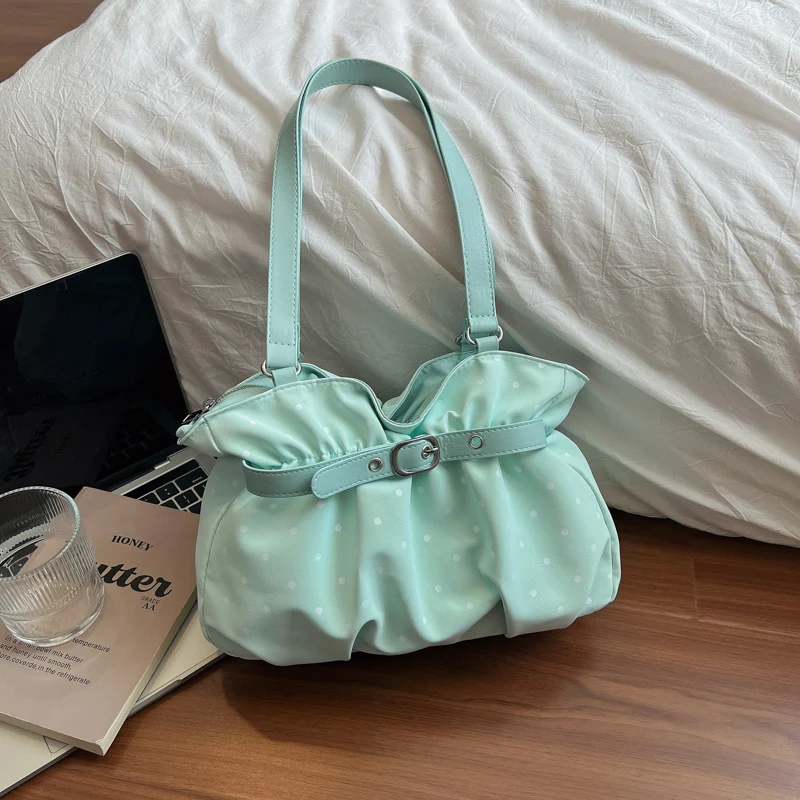 Stilvolle Weiche Stoff Gerüschte Handtasche