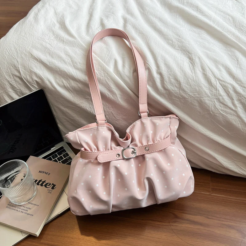 Stilvolle Weiche Stoff Gerüschte Handtasche