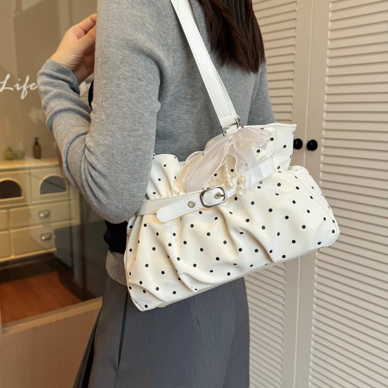 Stilvolle Weiche Stoff Gerüschte Handtasche
