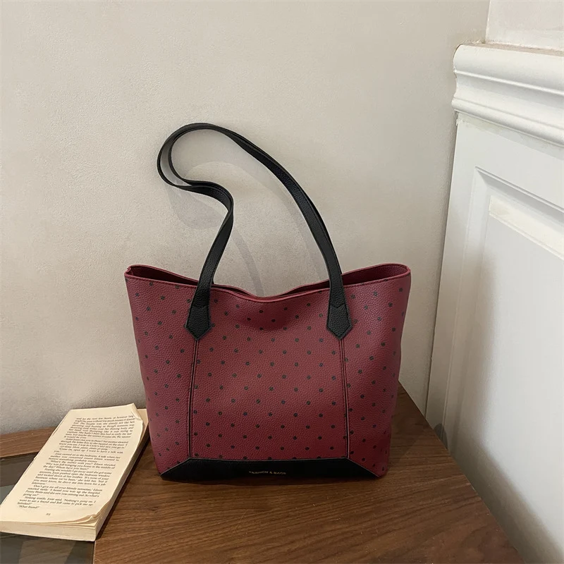 Stylische Pünktchen Shopper Tasche