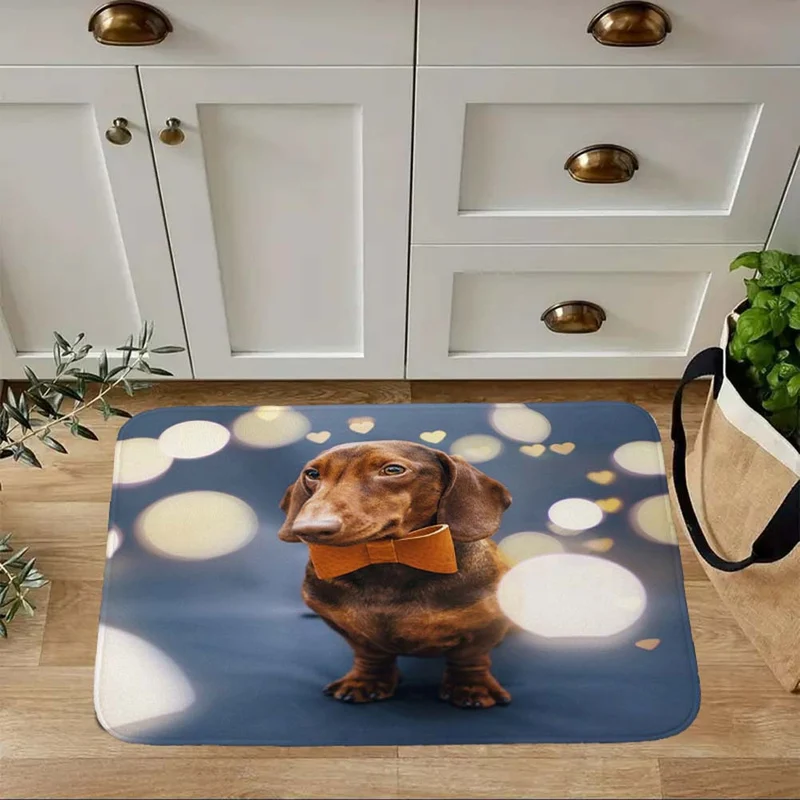 Süßer tierthema Küchenteppich
