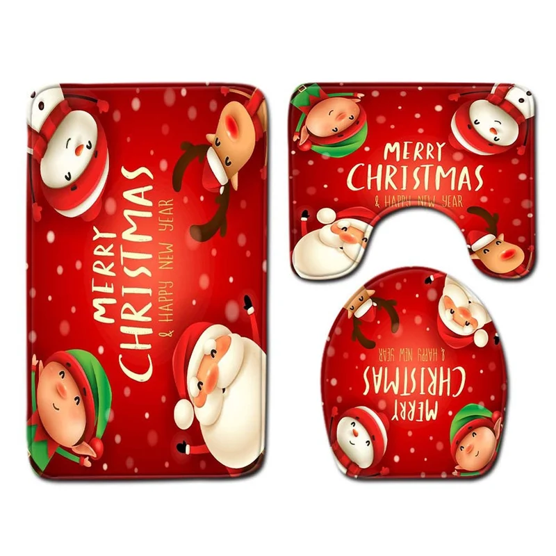 Weihnachts-Themen Badezimmermatte Set