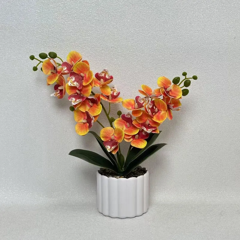 Elegante künstliche Orchideenpflanzenanordnung für die Innendekoration