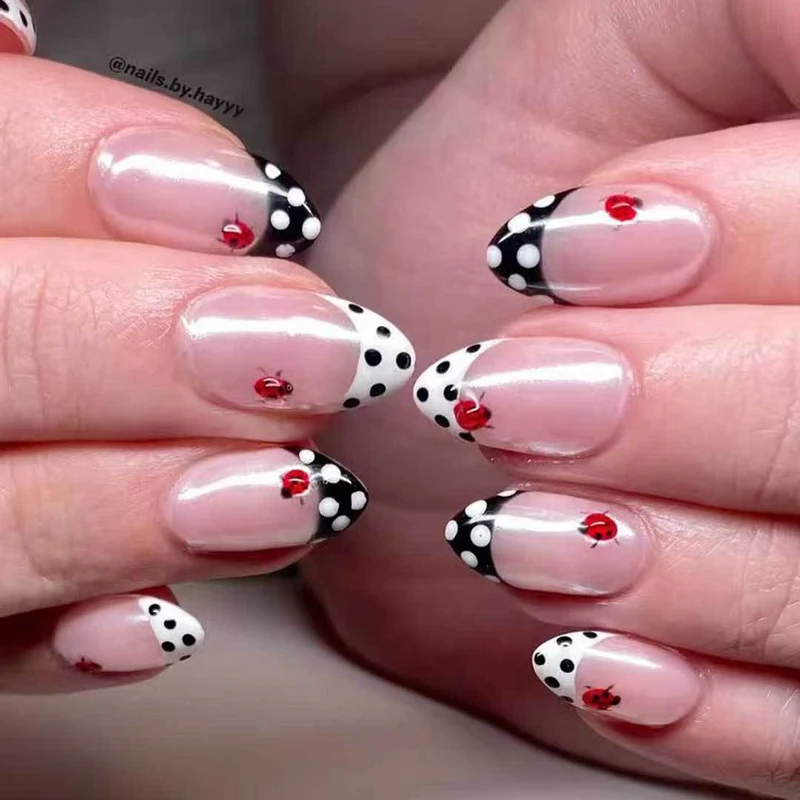 Kreatives Marienkäfer-Akzent-Nagelkunst-Set
