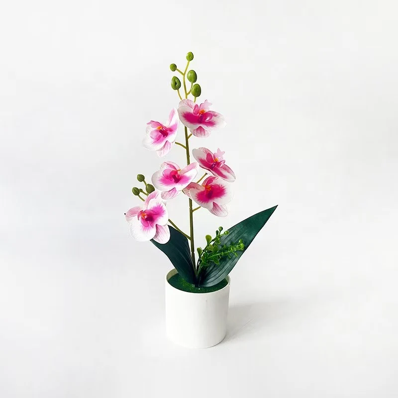 Elegante künstliche Orchideenpflanzenanordnung für die Innenausstellung