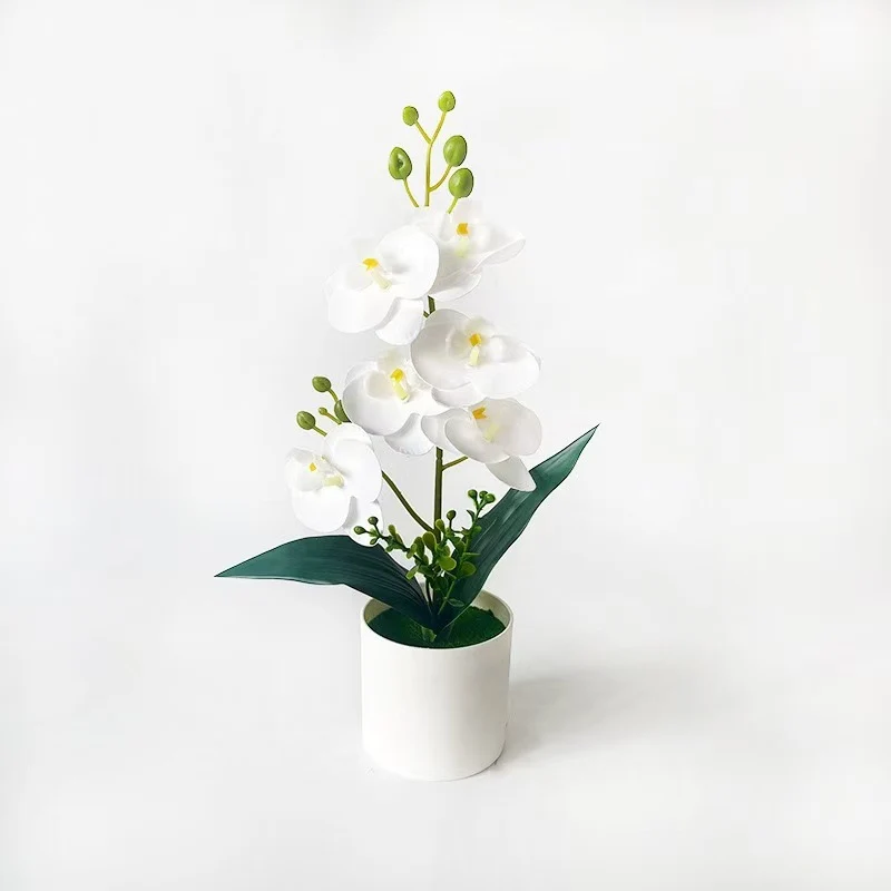 Elegante künstliche Orchideenpflanzenanordnung für die Innenausstellung