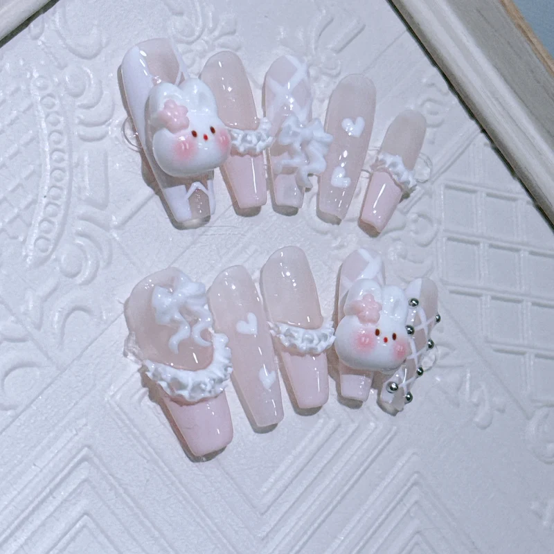 Niedliches Hasen-Thema Press-On Nagelset