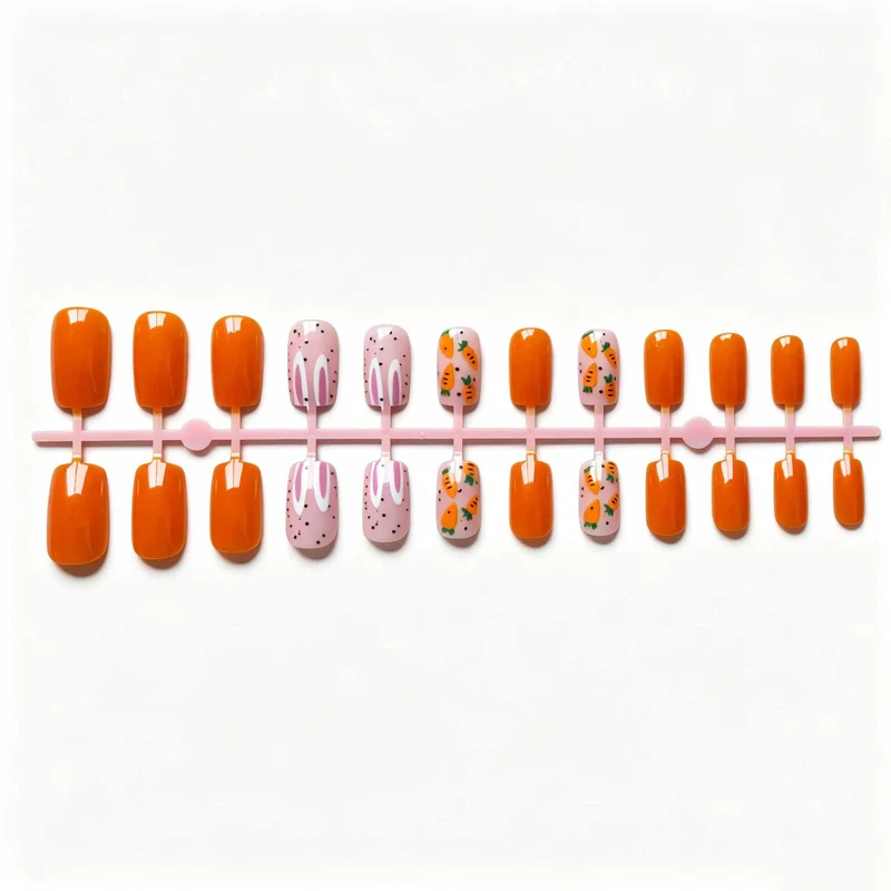 Kreatives Karotten-Themen-Nagelkunst-Set