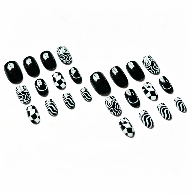 Kreatives Abstraktes Nageldesign-Set