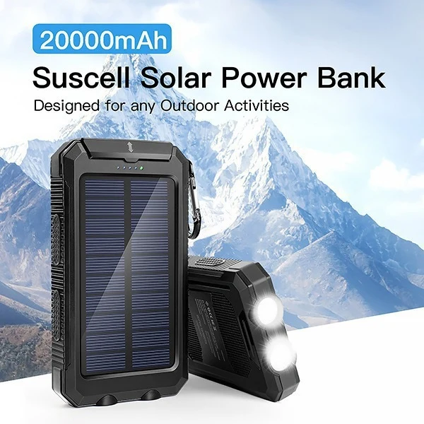 Solarbetriebene Powerbank mit dualem USB-Anschluss Skanto