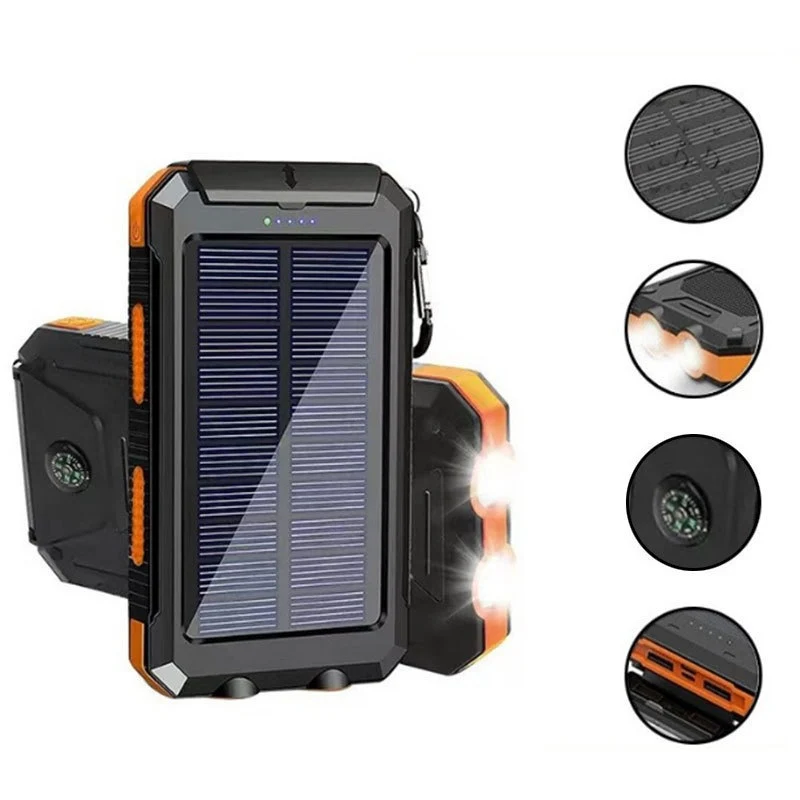 Solarbetriebene Powerbank mit dualem USB-Anschluss Skanto