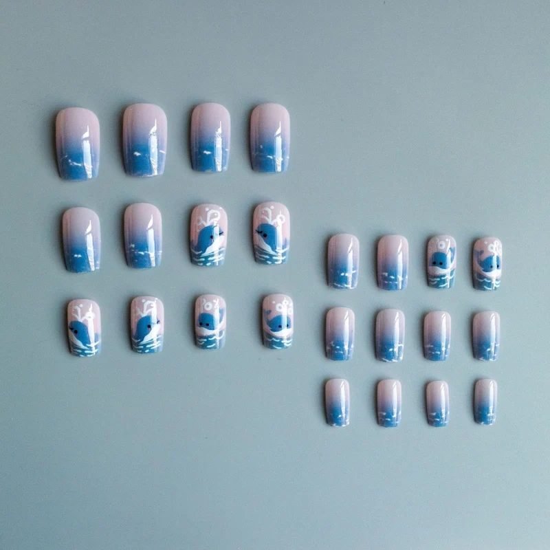 Künstlerisches Wal-Themen-Nagelkunst-Set