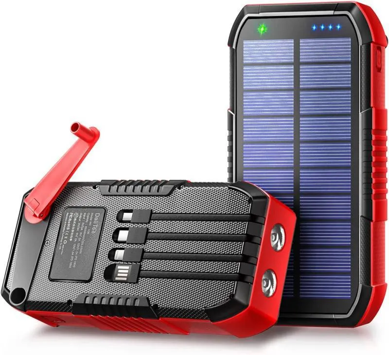 Tragbare Powerbank mit Solarladefunktion und integriertem LED-Licht Skanto