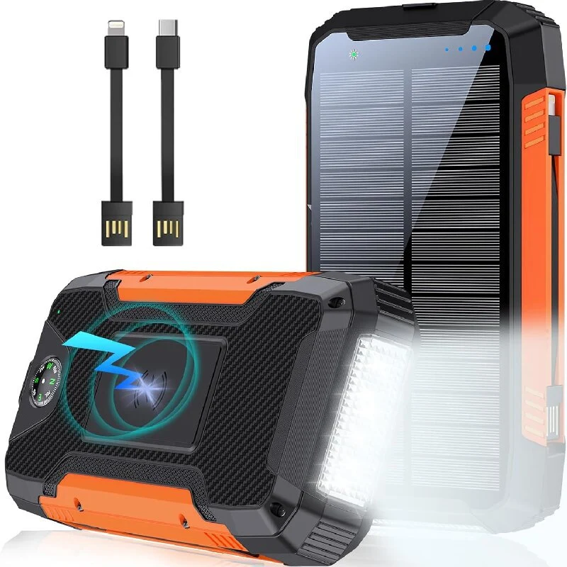 Robuste Solar-Powerbank mit multifunktionalem Ladeanschluss Skanto