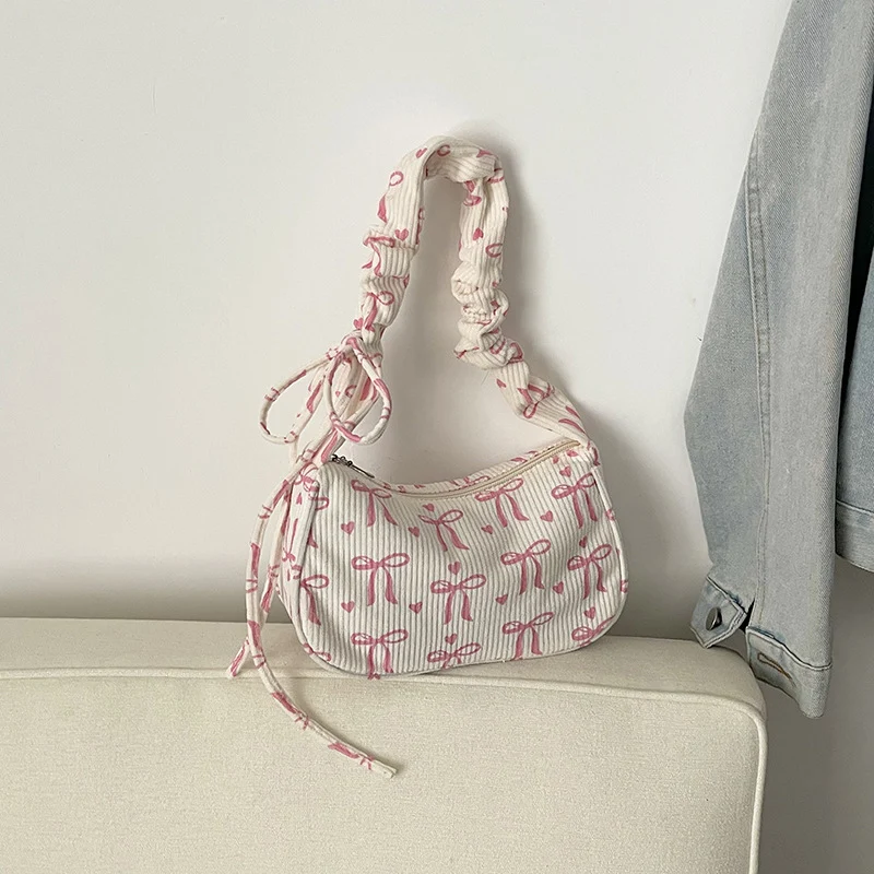 Verspielte Schleifen-Print Schultertasche