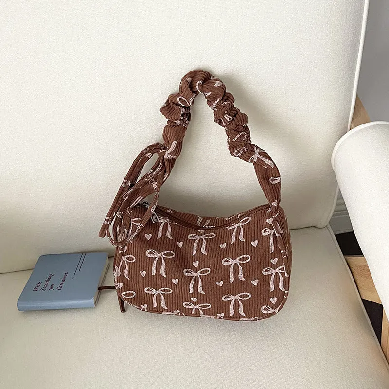 Verspielte Schleifen-Print Schultertasche