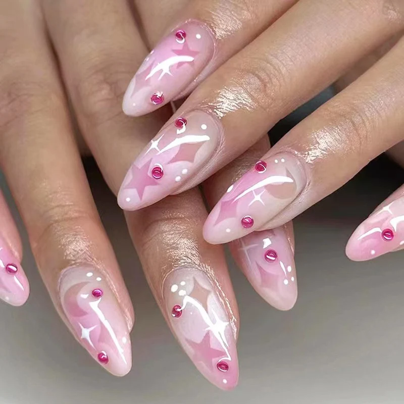 Künstlerisches mit Sternen verziertes Nagelkunst-Set