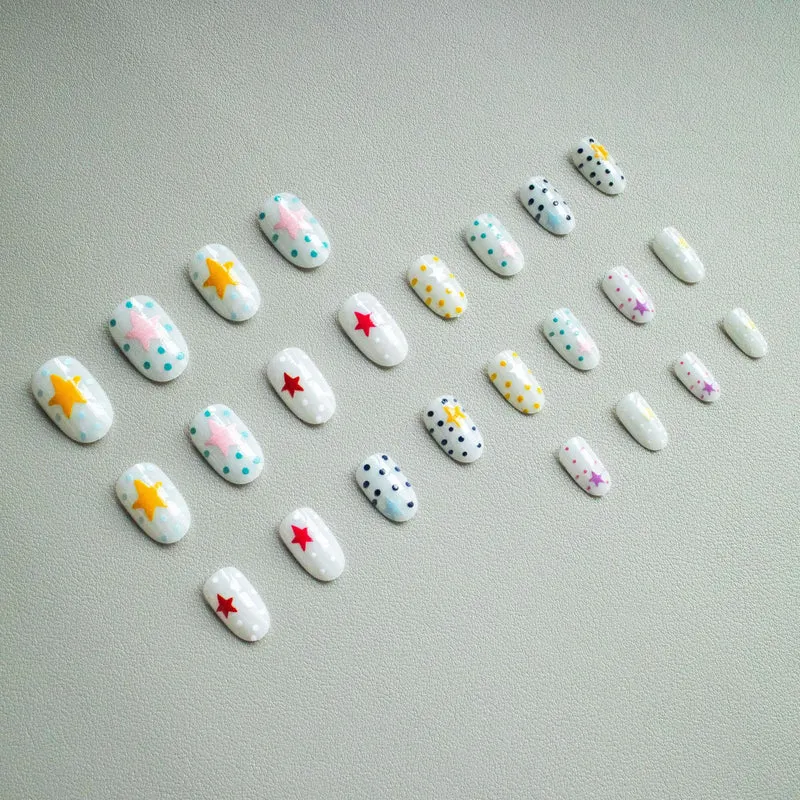Künstlerisches Stern- und Punkt-Nagelkunst-Set