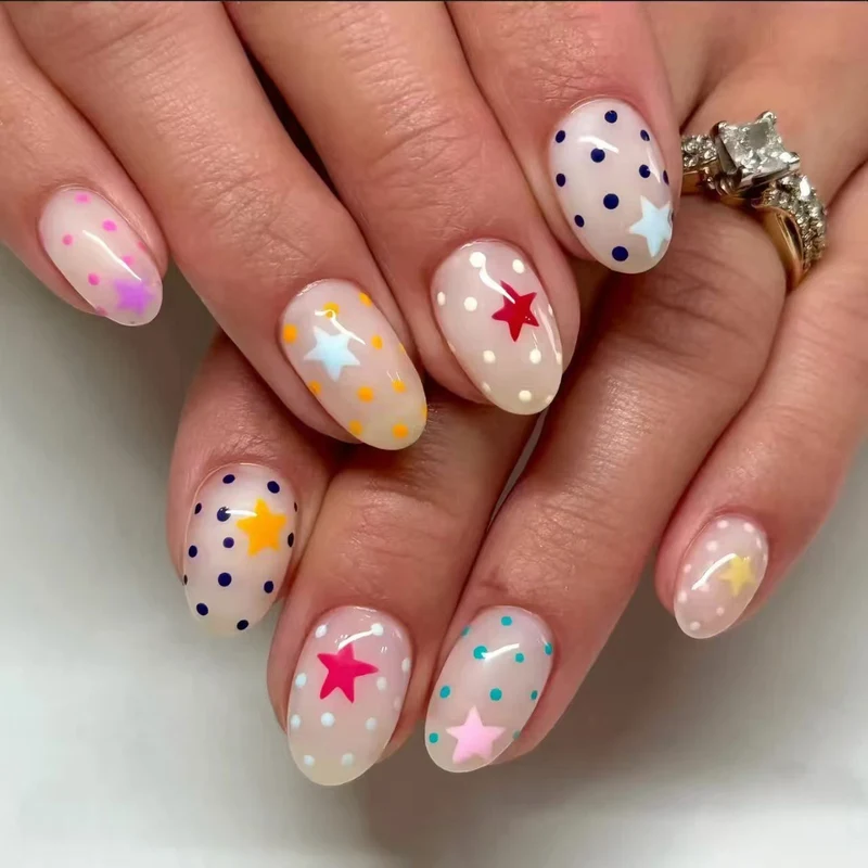 Künstlerisches Stern- und Punkt-Nagelkunst-Set