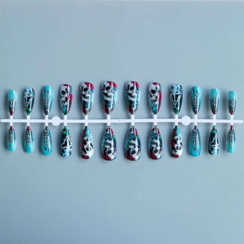 Künstlerisches Skelettmotiv Nagelkunst-Set