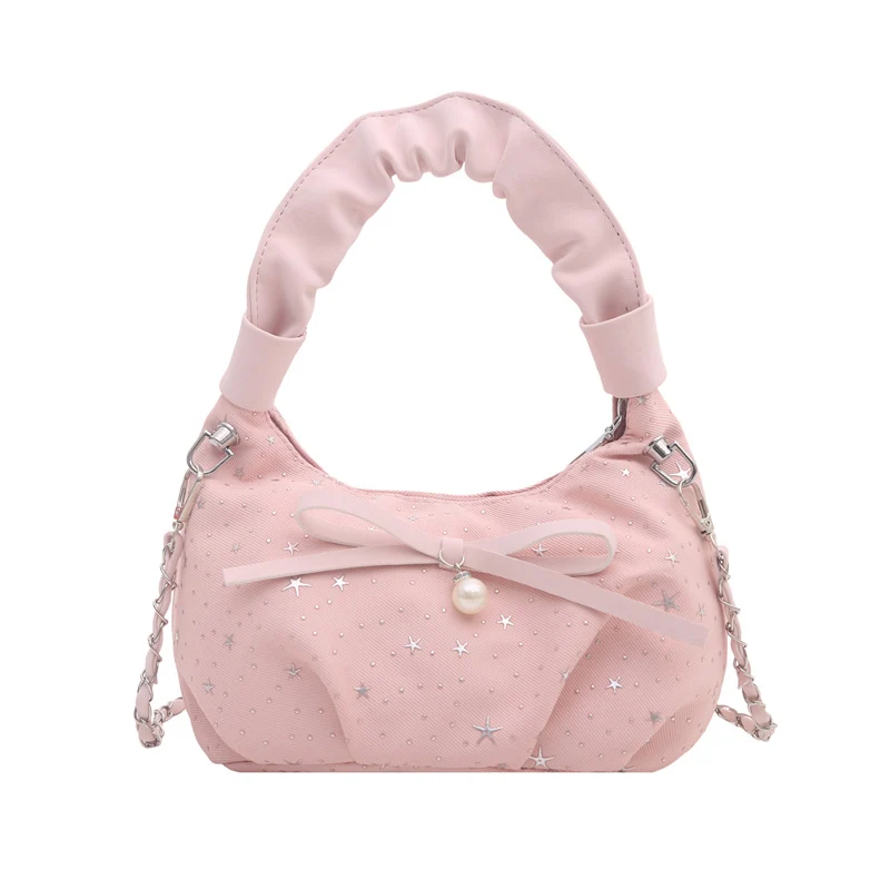 Elegante Handtasche mit Schleifendetail und Sternenprint