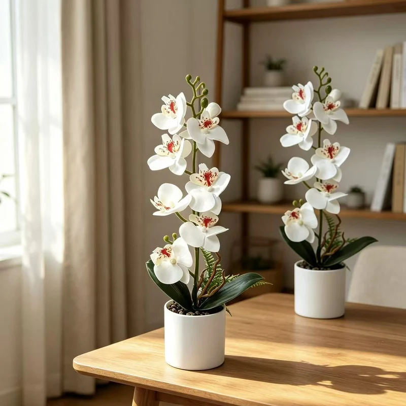 Künstlicher Orchideen Tischschmuck für Wohnkultur und Tischdisplay