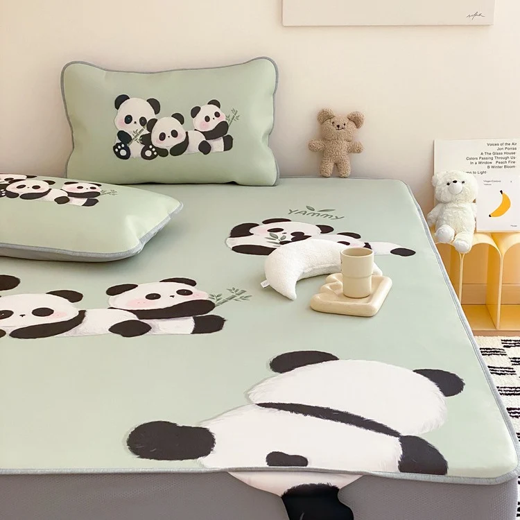 Kinder-Bettwaren-Set mit Monster-Print, Spannbettlaken und Zierkissen aus weicher Mikrofaser