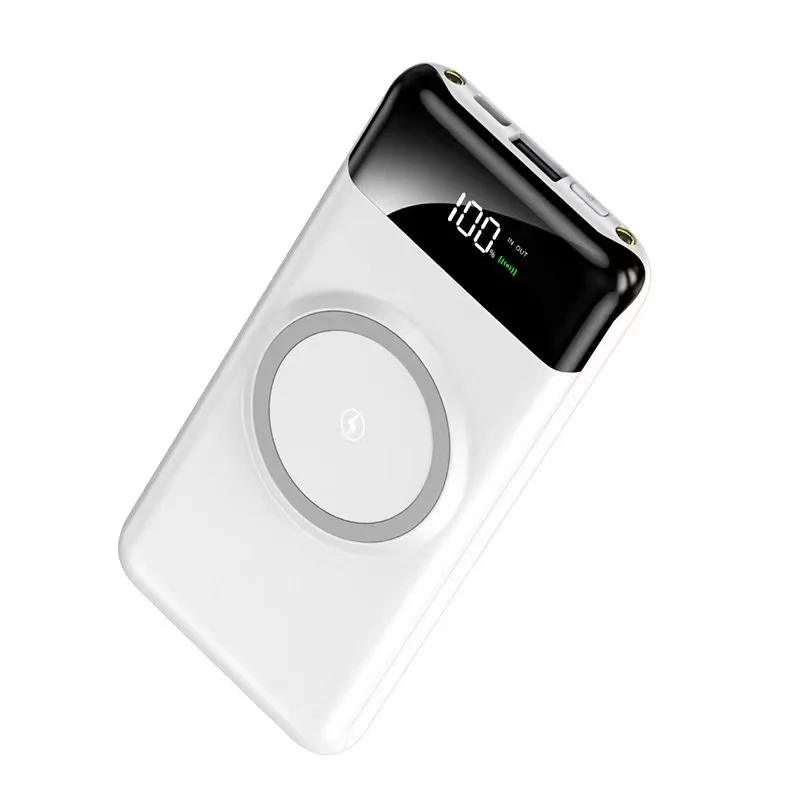 Tragbare Powerbank mit kabellosem Laden und Multifunktionskabel Skanto