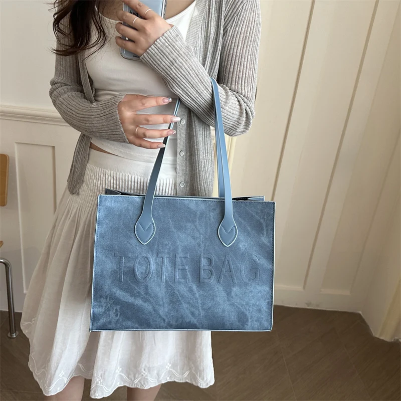 Klassische Wildleder-Tote Tasche