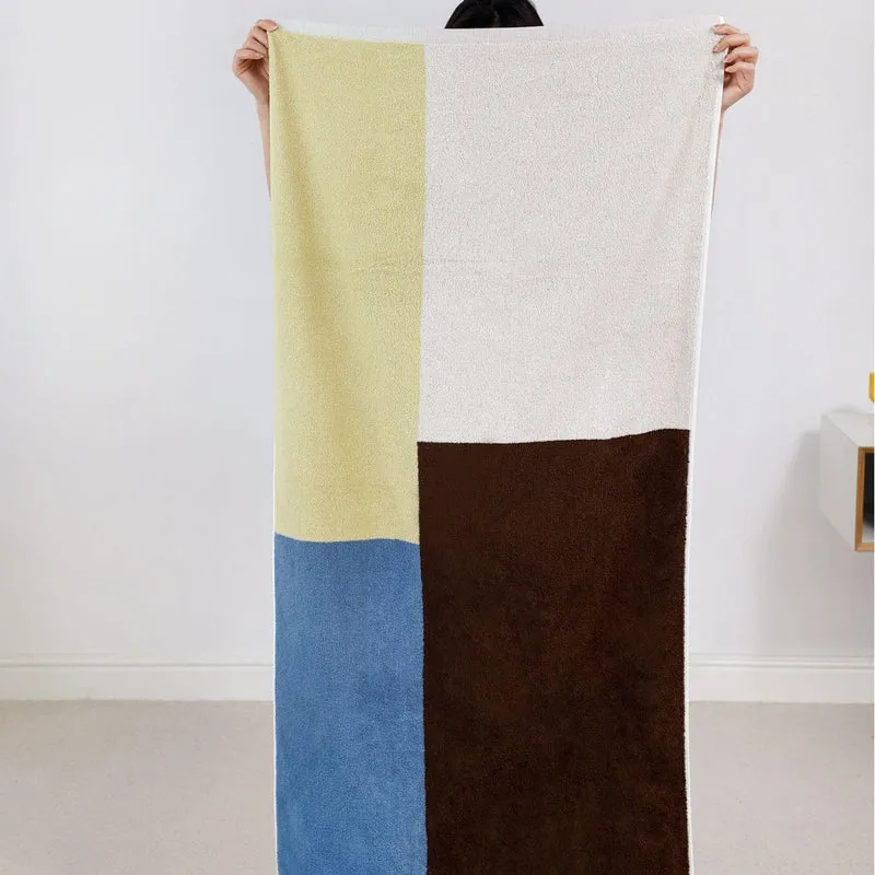 Dreiteiliges Frottier-Handtuchset Duschtuch Handtuch Gästetuch mit Blattjacquard