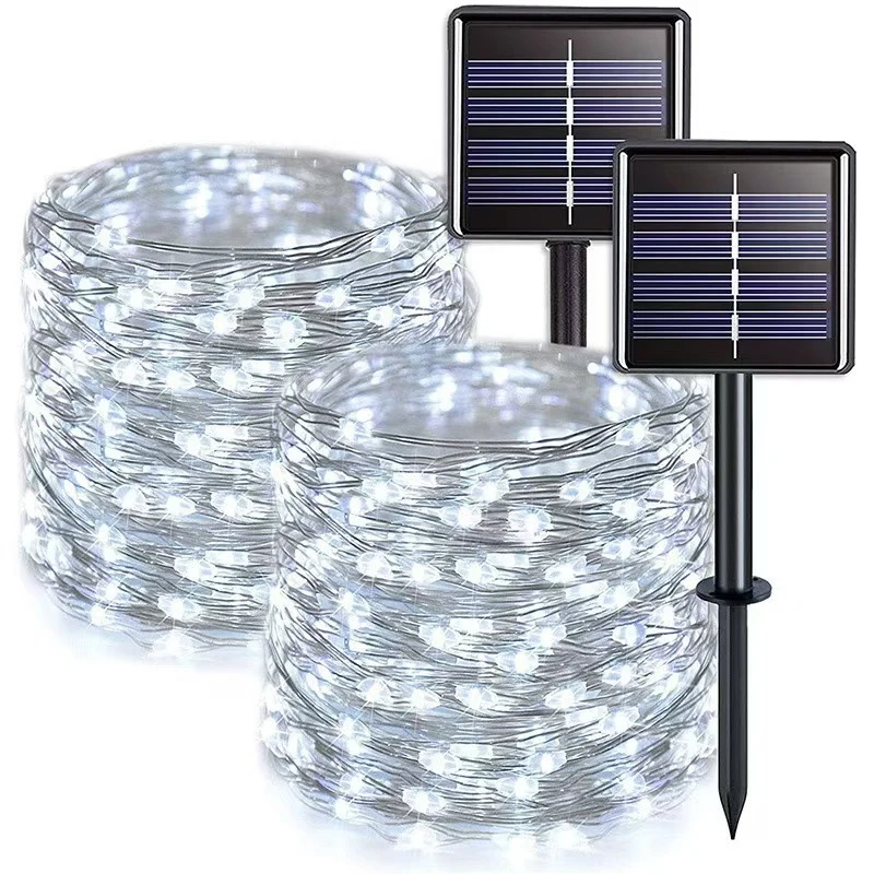 Solar-Kupferdraht-Lichterkette mit zwei Erdspießen Skanto