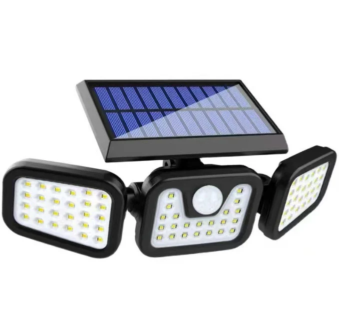 Outdoor Solar-Dreifachkopf-LED-Sicherheitsflutlicht mit PIR-Bewegungssensor und verstellbaren Schwenkhalterungen Skanto