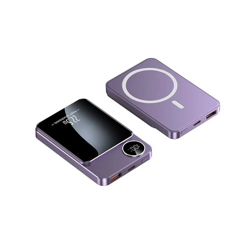 Powerbank mit schnellem kabellosem Ladegerät und LCD-Bildschirm Skanto