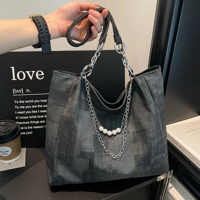 Chic strukturiert Schulter Tote