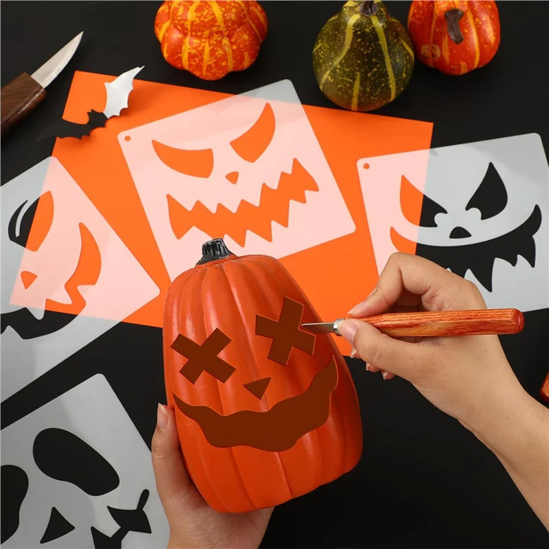 Vielseitiges Halloween Kürbis Schablonen Set