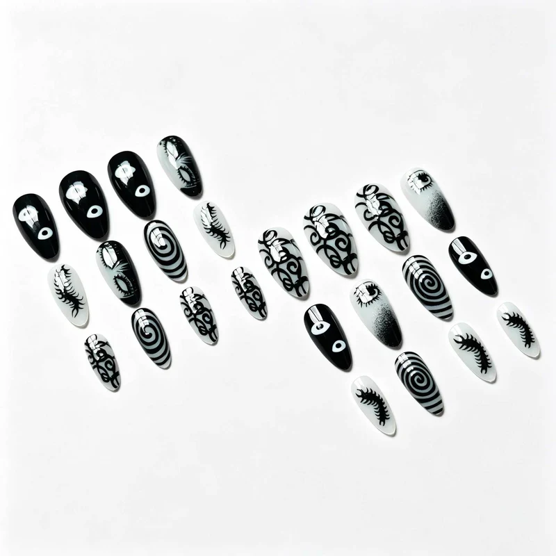 Künstlerisches von Halloween inspiriertes Nageldesign-Set