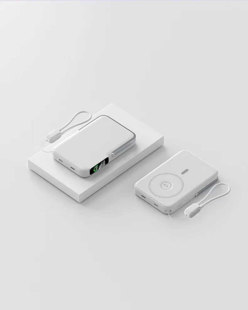 Powerbank mit integriertem kabellosen Laden und LCD-Bildschirm Skanto