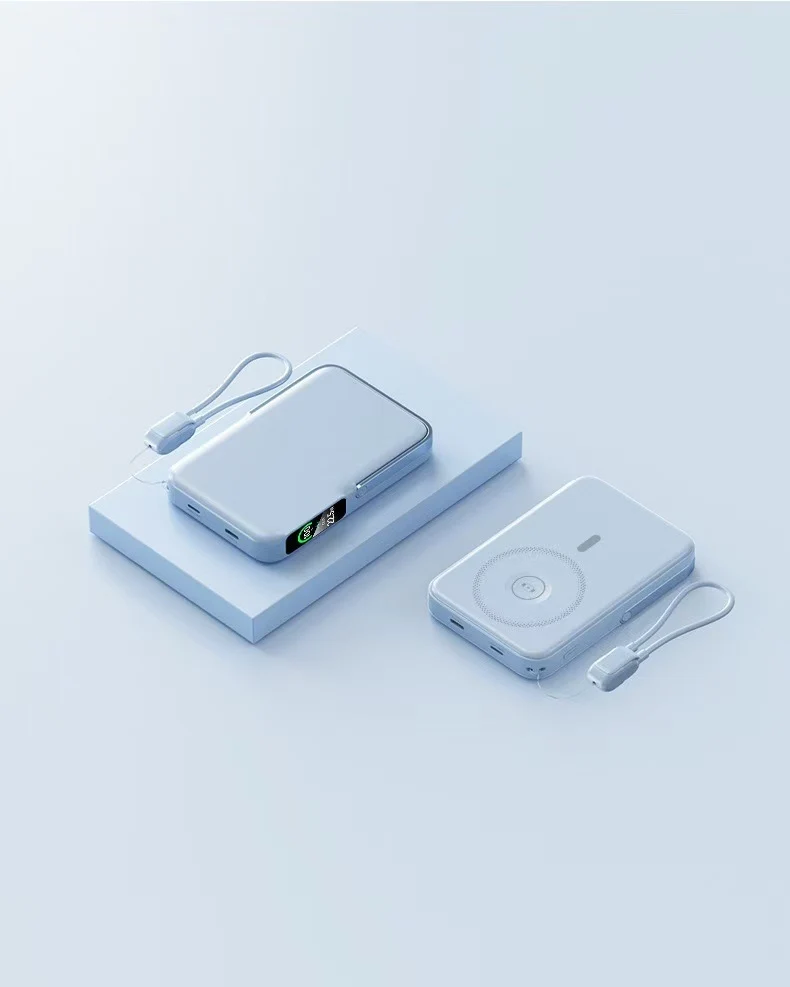 Powerbank mit integriertem kabellosen Laden und LCD-Bildschirm Skanto