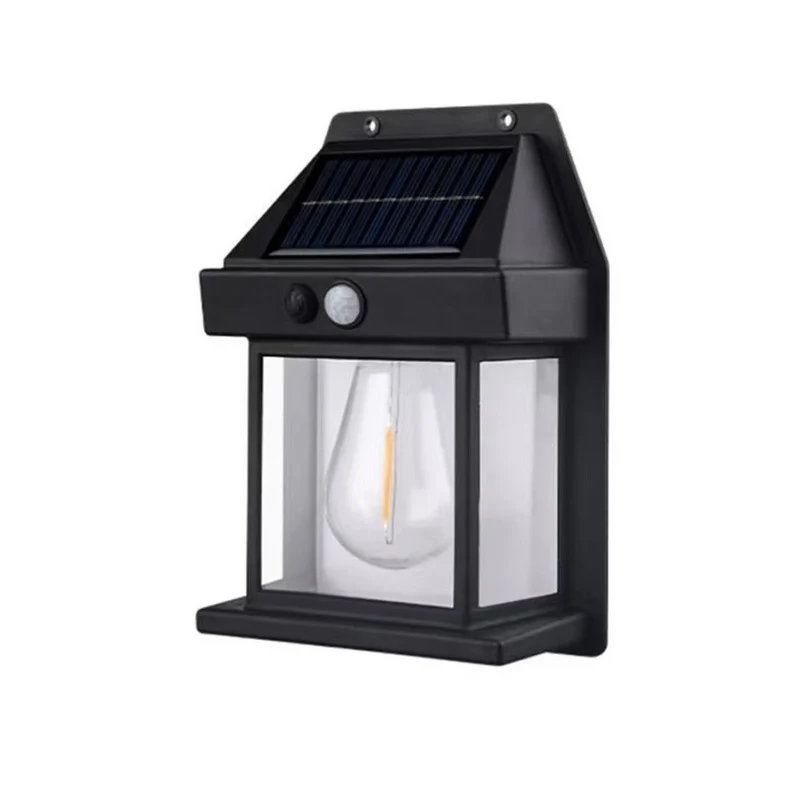 Skanto LED Solar-Wandlaterne mit PIR-Bewegungssensor und Klarglas-Paneelen Skanto