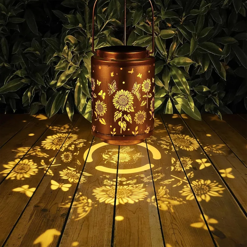 Filigrane Metall-Schattenprojektions-Tischlampe mit wiederaufladbarer LED Skanto