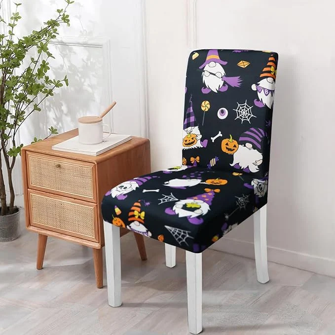 Stretch-Stuhlhusse mit Halloween-Motiv elastischer abnehmbarer Stuhlbezug