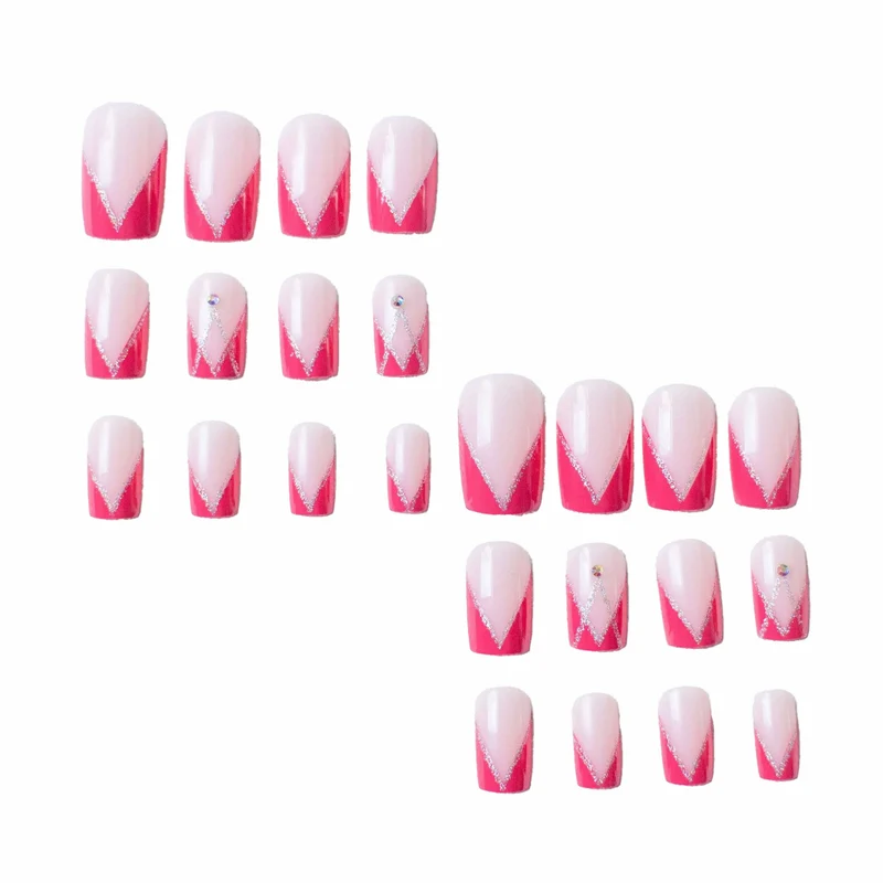 Künstlerisches French Tip Nagelset