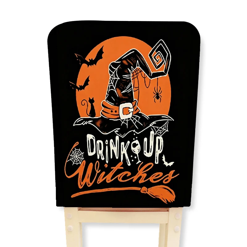 Stretch-Stuhlhusse für Esszimmerstühle mit Halloween-Hexenprint