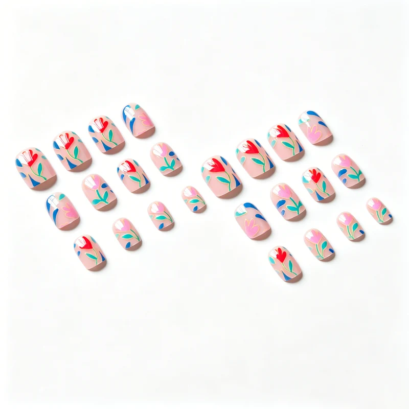 Künstlerisches Floral-Nageldesign