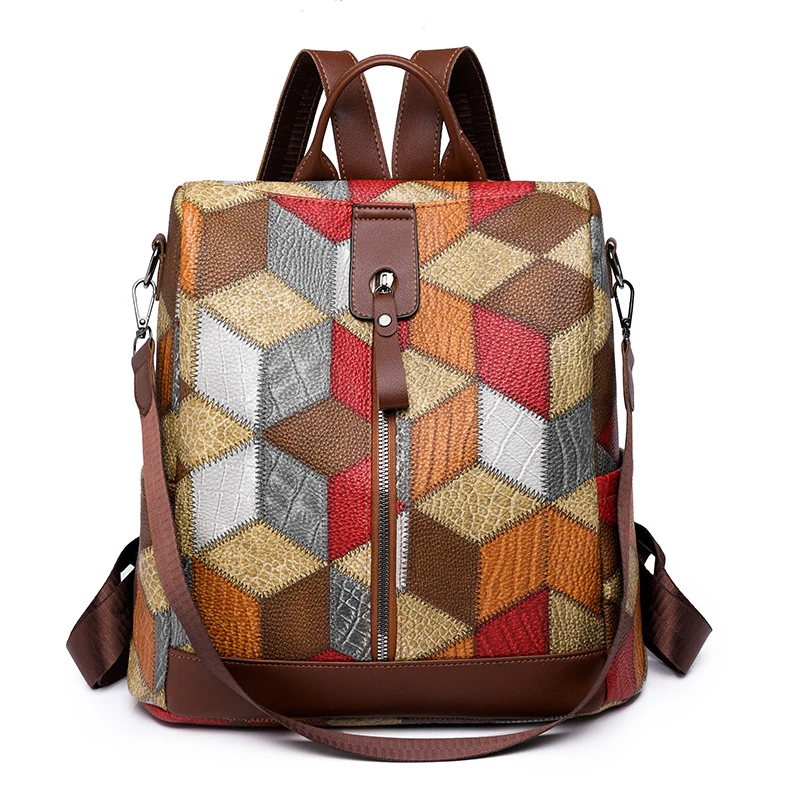 Schulrucksack mit geometrischem Muster Skanto