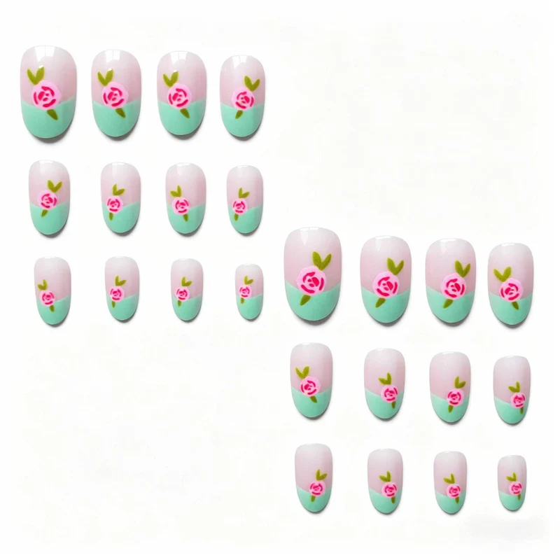 Künstlerisches floral Gel Nagelkunst