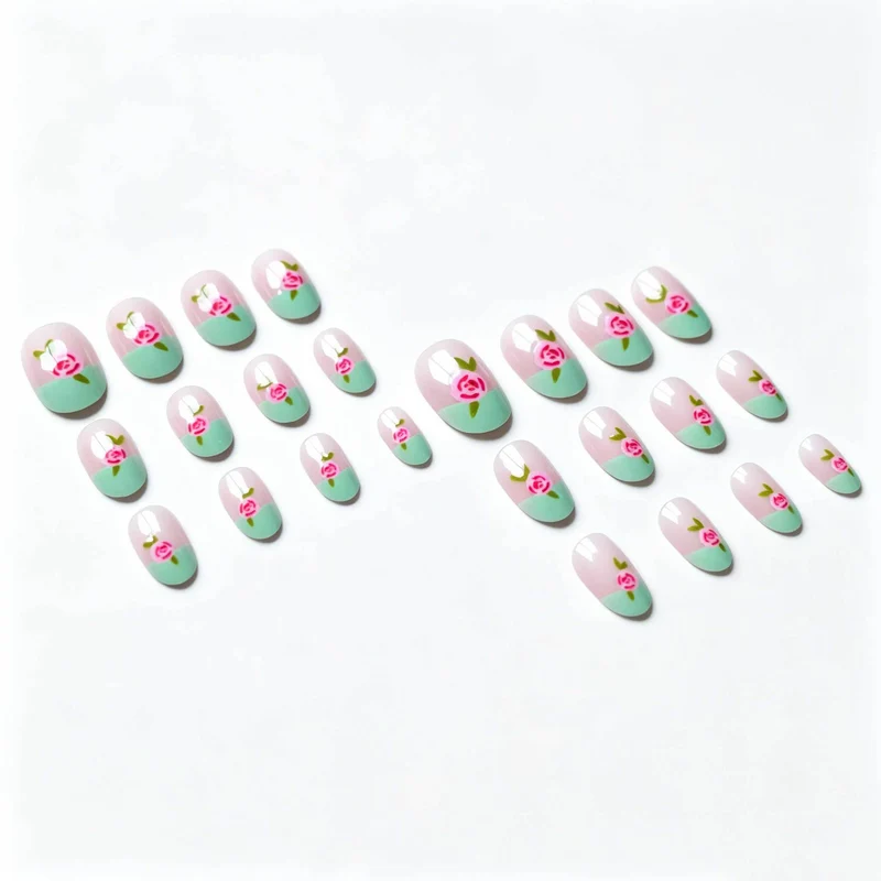 Künstlerisches floral Gel Nagelkunst