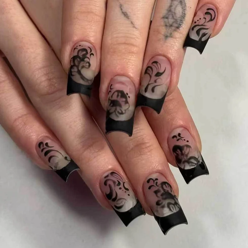 Künstlerisches Floral-Design Acryl-Nagelkunst-Set